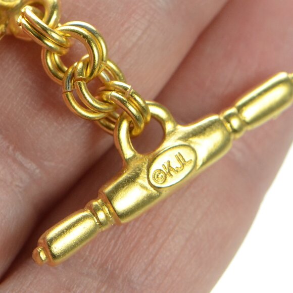 KJL Kenneth Jay Lane Satin Finish Gold-tone Link Bracelet - Picture 3 of 5